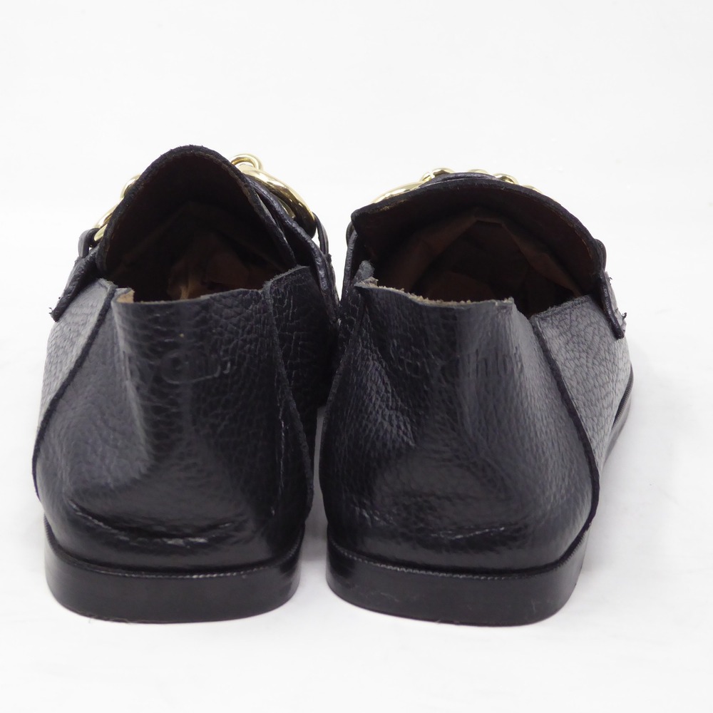 See By Chloe Womens Aryel Loafers Black Leather Gold Chain Link Detail 36 / 6 - Picture 6 of 10